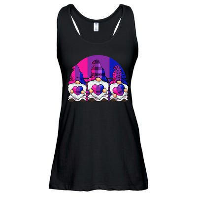 Bisexual Gnome Hearts LGBTQ Retro Subtle Bi Pride Flag Ladies Essential Flowy Tank