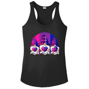 Bisexual Gnome Hearts LGBTQ Retro Subtle Bi Pride Flag Ladies PosiCharge Competitor Racerback Tank