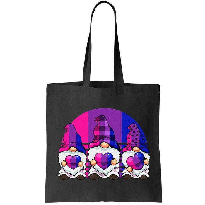 Bisexual Gnome Hearts LGBTQ Retro Subtle Bi Pride Flag Bag