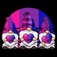 Bisexual Gnome Hearts LGBTQ Retro Subtle Bi Pride Flag Bag
