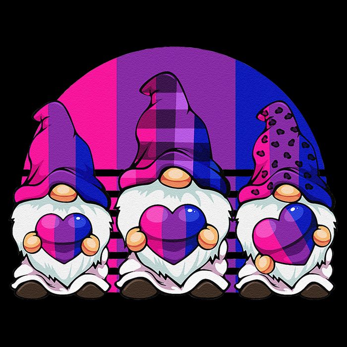 Bisexual Gnome Hearts LGBTQ Retro Subtle Bi Pride Flag Bag