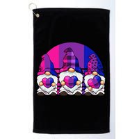 Bisexual Gnome Hearts LGBTQ Retro Subtle Bi Pride Flag Golf Towel