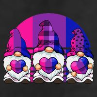 Bisexual Gnome Hearts LGBTQ Retro Subtle Bi Pride Flag Golf Towel