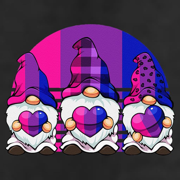Bisexual Gnome Hearts LGBTQ Retro Subtle Bi Pride Flag Golf Towel