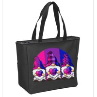 Bisexual Gnome Hearts LGBTQ Retro Subtle Bi Pride Flag Zip Tote Bag