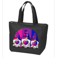 Bisexual Gnome Hearts LGBTQ Retro Subtle Bi Pride Flag Zip Tote Bag