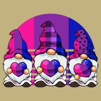 Bisexual Gnome Hearts LGBTQ Retro Subtle Bi Pride Flag Cooling Performance Crew T-Shirt