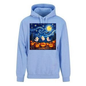 Boo Ghost Halloween Pumpkin Starry Night Van Gogh Unisex Surf Hoodie