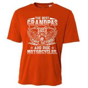 Best Grandpas Have Tattoos And Ride Motorcycles Biker Biking Gift Cooling Performance Crew T-Shirt