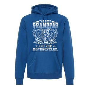 Best Grandpas Have Tattoos And Ride Motorcycles Biker Biking Gift Premium Hoodie