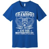 Best Grandpas Have Tattoos And Ride Motorcycles Biker Biking Gift Premium T-Shirt