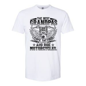 Best Grandpas Have Tattoos And Ride Motorcycles Biker Biking Gift Softstyle CVC T-Shirt