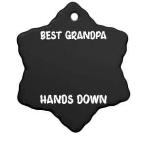 Best Grandpa Hands Down Craft Handprints Fathers Day Funny Gift Ceramic Star Ornament