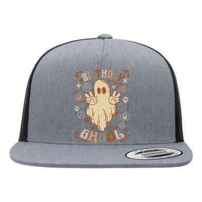 Birthday Ghoul Halloween Ghost BOO Flat Bill Trucker Hat