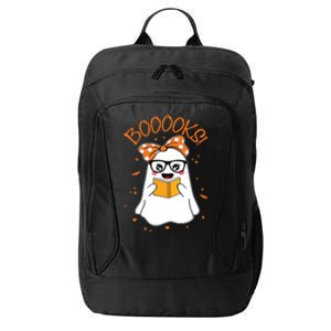 Booooks Ghost Halloween Women Teacher Book Library Reading City Backpack