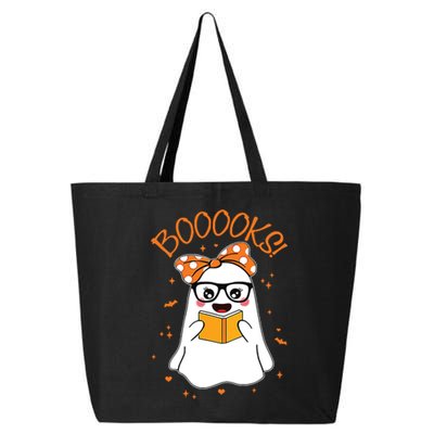 Booooks Ghost Halloween Women Teacher Book Library Reading 25L Jumbo Tote