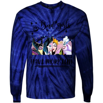 Bad Girl Have More Fun Night Out Vacations Villain Queen Witch Tie-Dye Long Sleeve Shirt