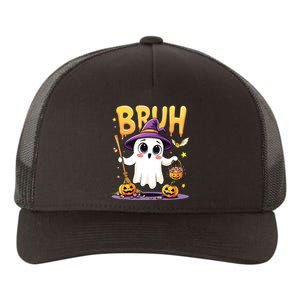 Bruh Ghost Halloween Trick Or Treat Funny Yupoong Adult 5-Panel Trucker Hat