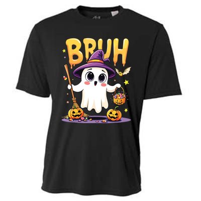 Bruh Ghost Halloween Trick Or Treat Funny Cooling Performance Crew T-Shirt