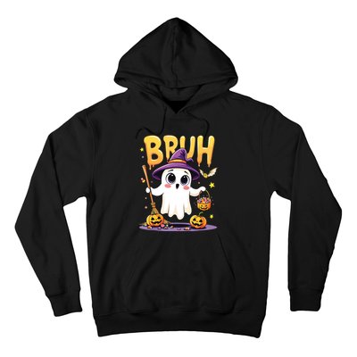 Bruh Ghost Halloween Trick Or Treat Funny Hoodie