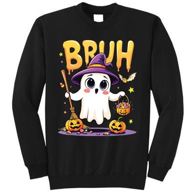 Bruh Ghost Halloween Trick Or Treat Funny Sweatshirt