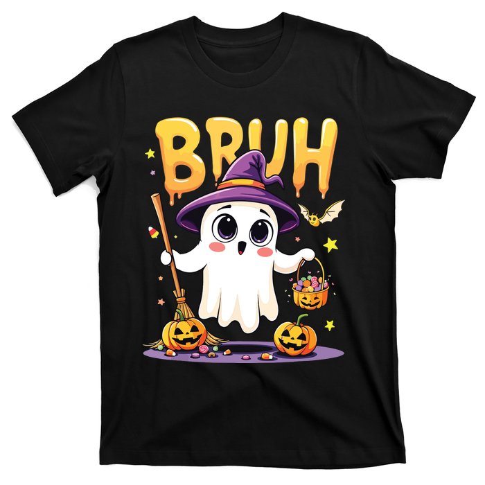 Bruh Ghost Halloween Trick Or Treat Funny T-Shirt