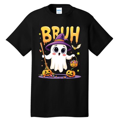 Bruh Ghost Halloween Trick Or Treat Funny Tall T-Shirt