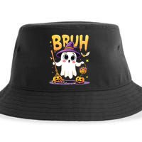 Bruh Ghost Halloween Trick Or Treat Funny Sustainable Bucket Hat