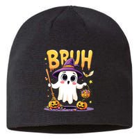 Bruh Ghost Halloween Trick Or Treat Funny Sustainable Beanie