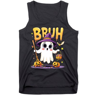 Bruh Ghost Halloween Trick Or Treat Funny Tank Top