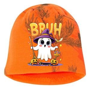 Bruh Ghost Halloween Trick Or Treat Funny Kati - Camo Knit Beanie