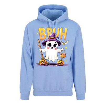 Bruh Ghost Halloween Trick Or Treat Funny Unisex Surf Hoodie