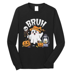 Bruh Ghost Halloween Cute Ghost Candy Long Sleeve Shirt