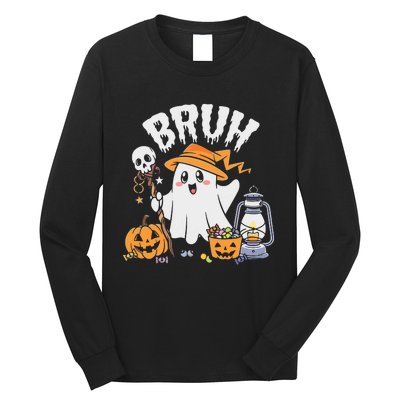 Bruh Ghost Halloween Cute Ghost Candy Long Sleeve Shirt