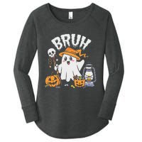 Bruh Ghost Halloween Cute Ghost Candy Women's Perfect Tri Tunic Long Sleeve Shirt