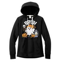 Bruh Ghost Halloween Cute Ghost Candy Women's Fleece Hoodie