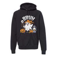 Bruh Ghost Halloween Cute Ghost Candy Premium Hoodie