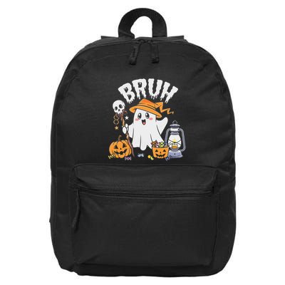 Bruh Ghost Halloween Cute Ghost Candy 16 in Basic Backpack
