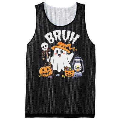 Bruh Ghost Halloween Cute Ghost Candy Mesh Reversible Basketball Jersey Tank