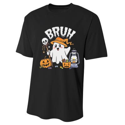 Bruh Ghost Halloween Cute Ghost Candy Performance Sprint T-Shirt