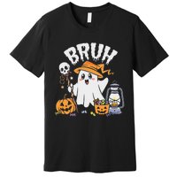 Bruh Ghost Halloween Cute Ghost Candy Premium T-Shirt