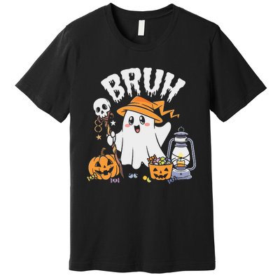 Bruh Ghost Halloween Cute Ghost Candy Premium T-Shirt