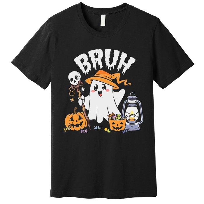 Bruh Ghost Halloween Cute Ghost Candy Premium T-Shirt