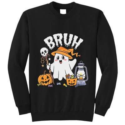 Bruh Ghost Halloween Cute Ghost Candy Tall Sweatshirt