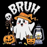 Bruh Ghost Halloween Cute Ghost Candy Baby Bodysuit