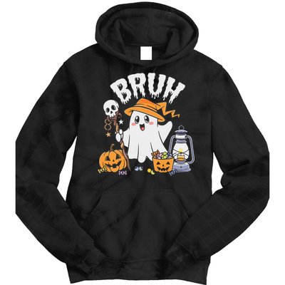 Bruh Ghost Halloween Cute Ghost Candy Tie Dye Hoodie