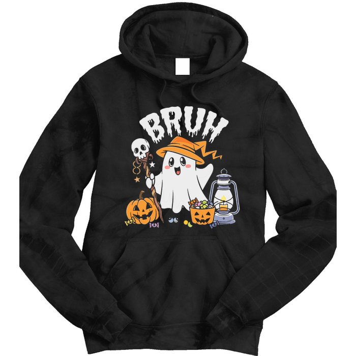 Bruh Ghost Halloween Cute Ghost Candy Tie Dye Hoodie