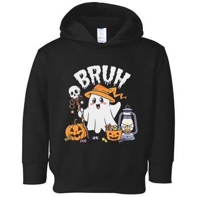 Bruh Ghost Halloween Cute Ghost Candy Toddler Hoodie