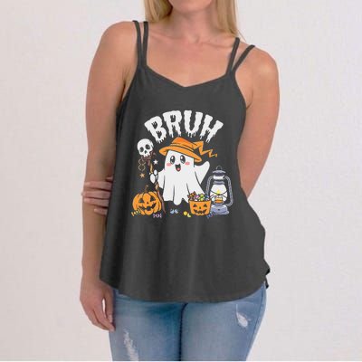 Bruh Ghost Halloween Cute Ghost Candy Women's Strappy Tank