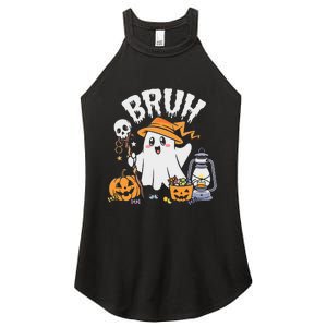 Bruh Ghost Halloween Cute Ghost Candy Women's Perfect Tri Rocker Tank